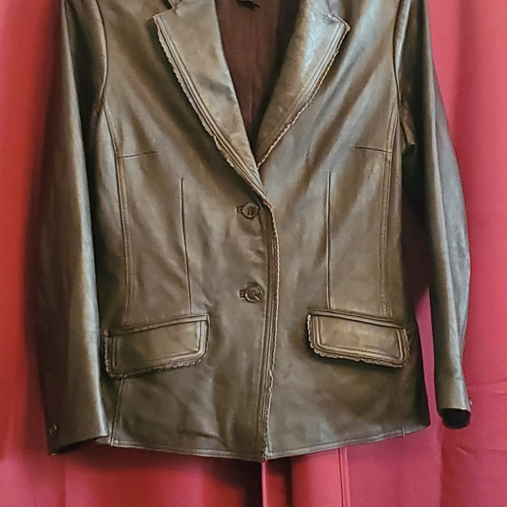 Jaclyn Smith Leather Soft Blazer size 14